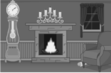 Grayscale Escape - Living Room